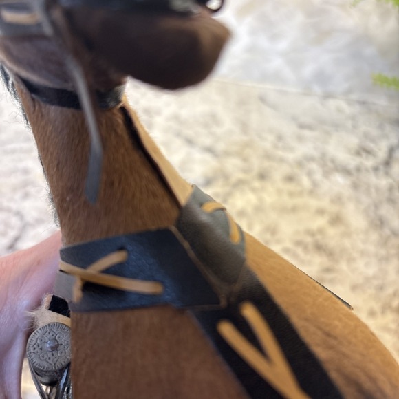 Vintage Model Horse Realistic Figure Real Hair Glass Eyes Saddle 10"‎ Tall - Picture 14 of 16